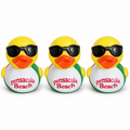 3 Pensacola Beach rubber ducks with sunglasses on a white background